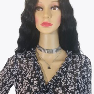 Vintage Thifted Silver Tribal Necklace Choker